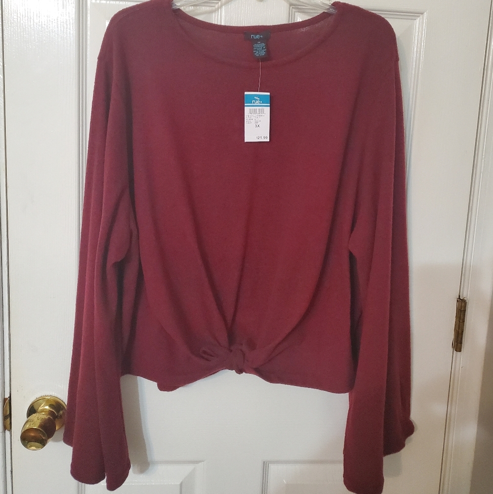 Plus size front tie top